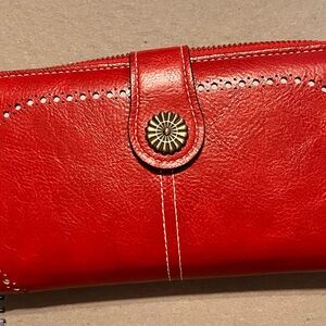 Chic Red Women's Leather Wallet